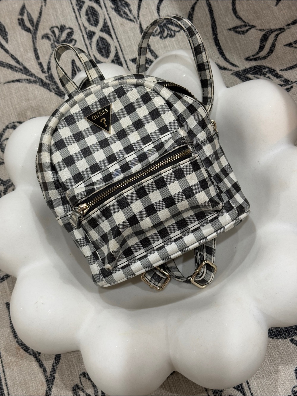 GUESS Checkered Backpack Mini Bag - Picture 2 of 6